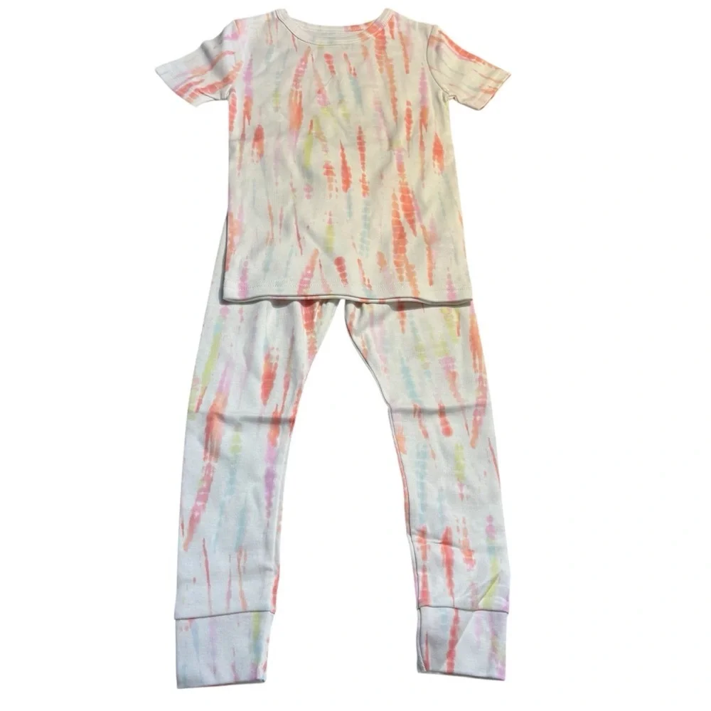 NWT Cat & Jack Pajama Set 4T Kids Tie-Dye Multicolor 100% Cotton + Bonus Set